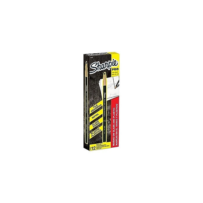 SHARPIE Sharpie 2229060 Peel-off China Marker Black 12 Pack