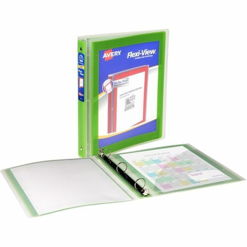 AVERY Avery AVE17608 Flexi-view Binder 1 Inch Round Ring Chartreuse
