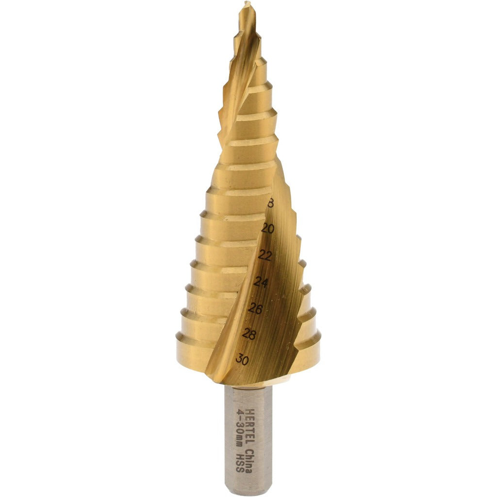 HERTEL Hertel SDD43274836 Step Drill Bit 14 Sizes 4-30mm Hss Tin