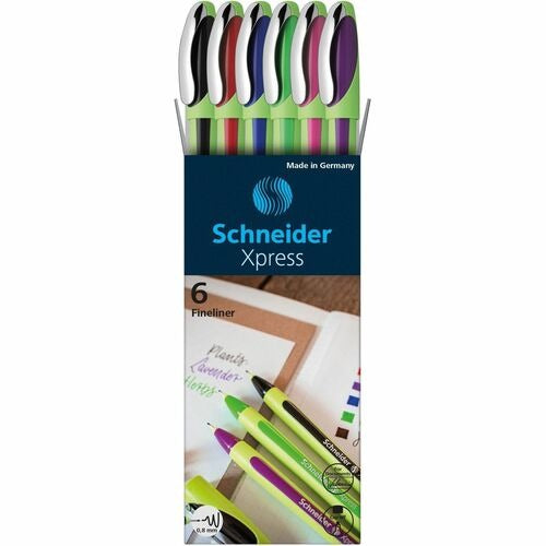 REDIFORM Rediform RED190086 Fineliner Pen 0.8mm Assorted 6-pack