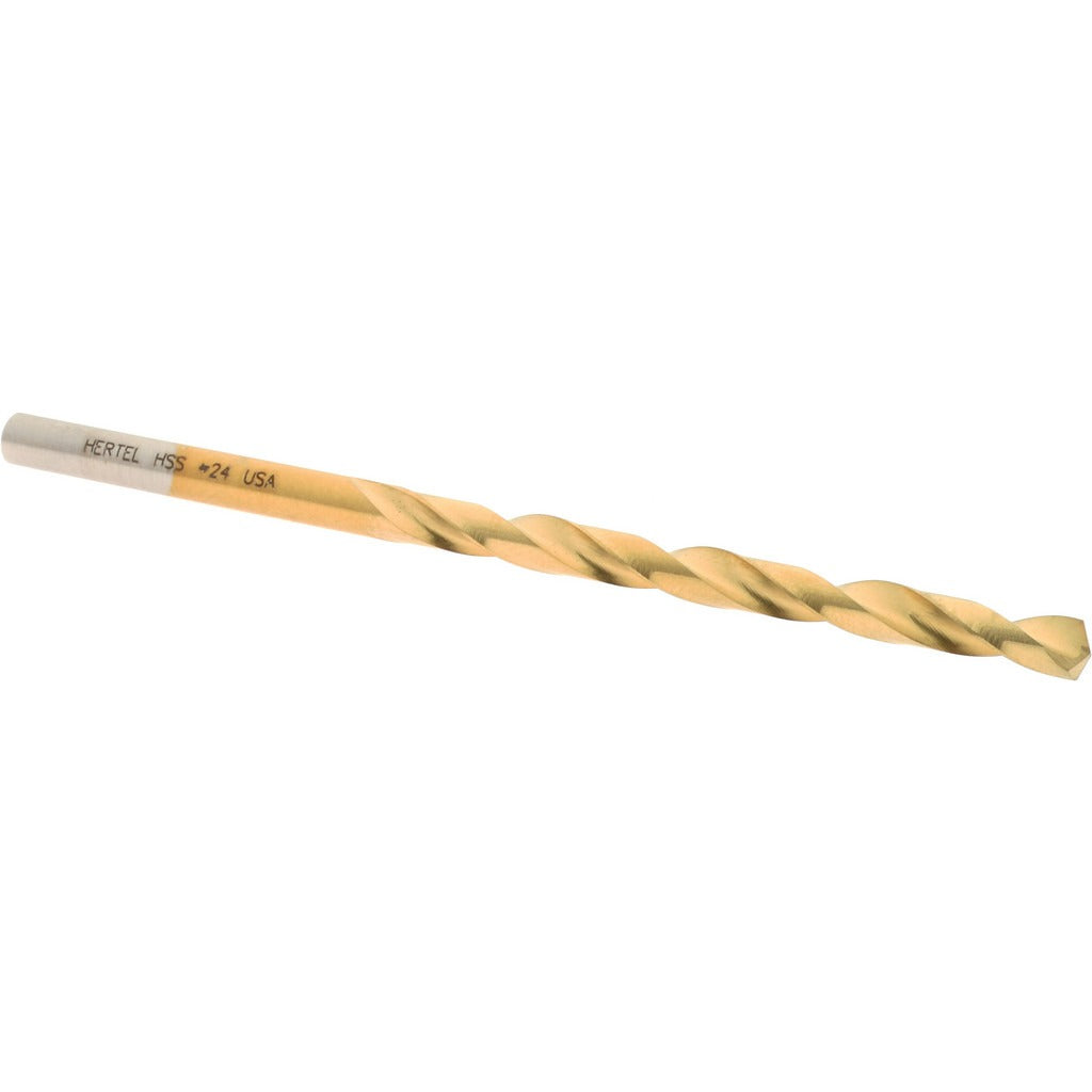 HERTEL Hertel 66694233 Jobber Drill Bit No 24 0.1520 in 135 Deg Hss Tin