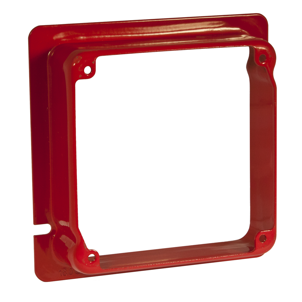 RACO 911-17 4-11/16 Inch 1-1/4 Inch Raised 16 In. Red Pre-Galvanized Steel Mud Ring Square Box Cover