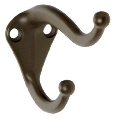 NATIONAL HARDWARE National Mfg N330-761 Coat Hat Hook Oil Rubbed Bronze 2pk