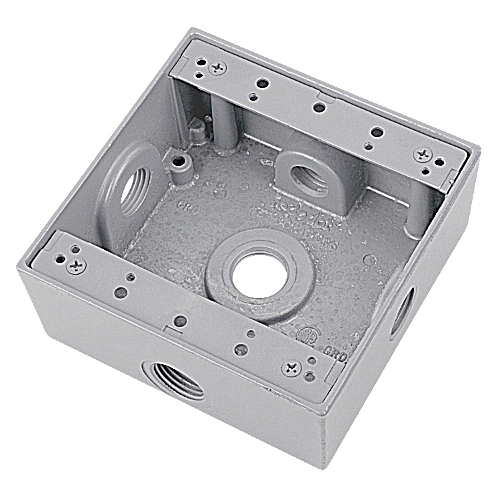 ABB 2IH5S2-2 Weatherproof Metallic Device Box 2-Gang 5 Hubs