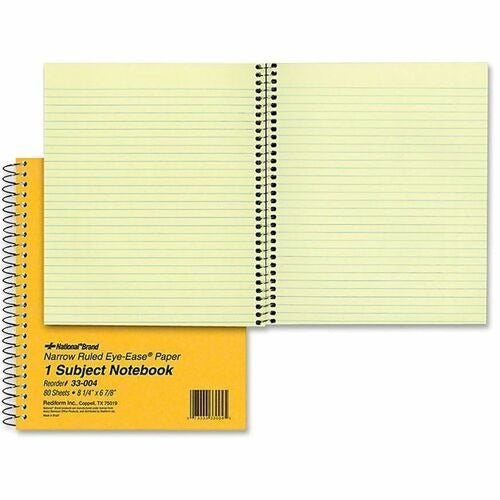 REDIFORM Rediform RED33004 One-subject Notebook 80 Sheets 8.25x7