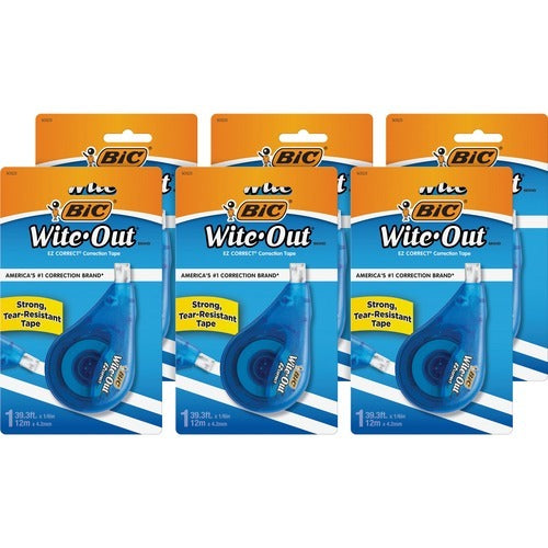BIC Bic BICWOTAPP11BX Wite-out Correction Tape Box of 6