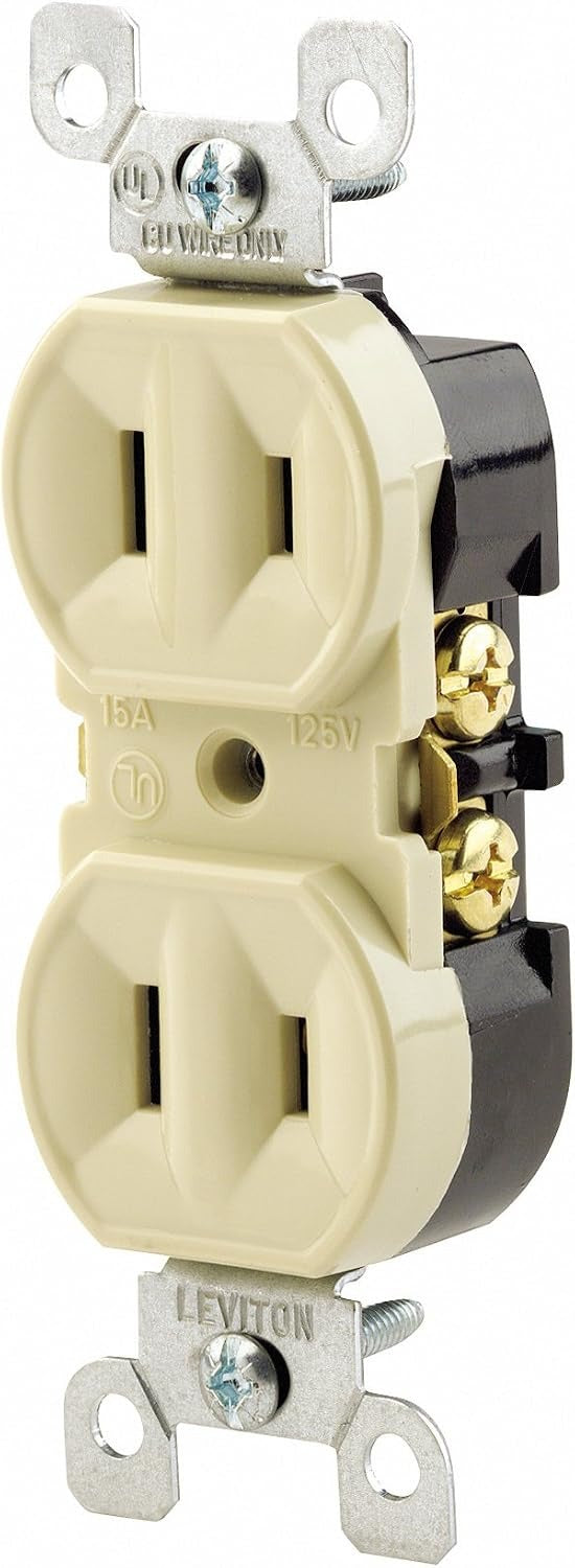 LEVITON Leviton 223-I Duplex Receptacle 15 Amp 125 Volt (4.3 x 1.5 x 1 in) 006-00223-00I