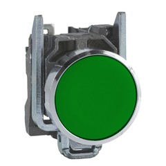 Schneider Electric XB4BA31 Harmony 22 mm 600 VAC 1.2 Amp 1NO Green Round Momentary Flush Non-Illuminated Push Button