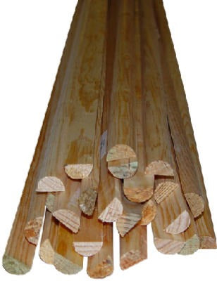 ALEXANDRIA MOULDING Alexandria Moulding WM122-20096C1 Half Round Pine Moulding 8 Ft