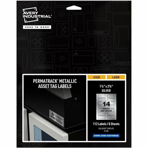 AVERY Avery AVE61528 Metallic Asset Tag Labels 112 Pack