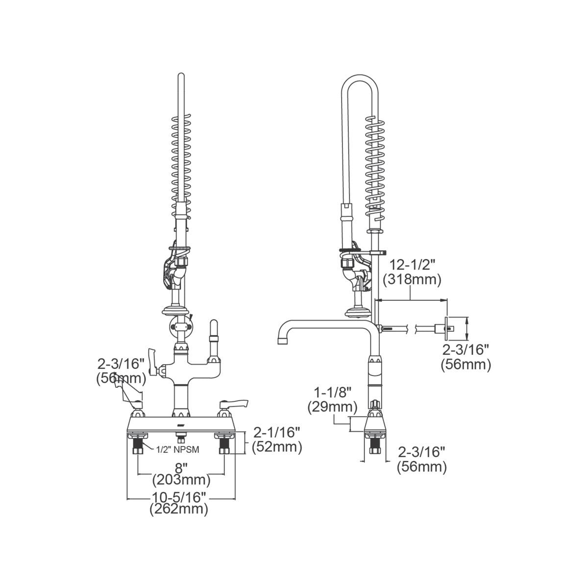 BSC PREFERRED Bsc Preferred LK843AF12LC Deck Mount Faucet 1.2 Gpm