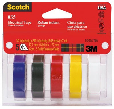 3M 3M Company 10457 Electrical Tape 5 Pack Assorted Colors