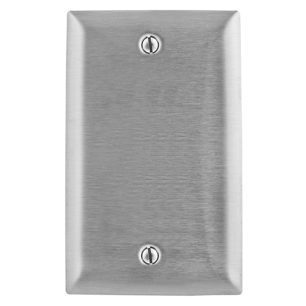 Hubbell SS13L 1-Gang Stainless Steel 1-Blank Box Mount Wallplate