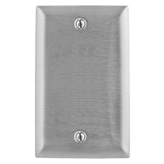 Hubbell SS13L 1-Gang Stainless Steel 1-Blank Box Mount Wallplate