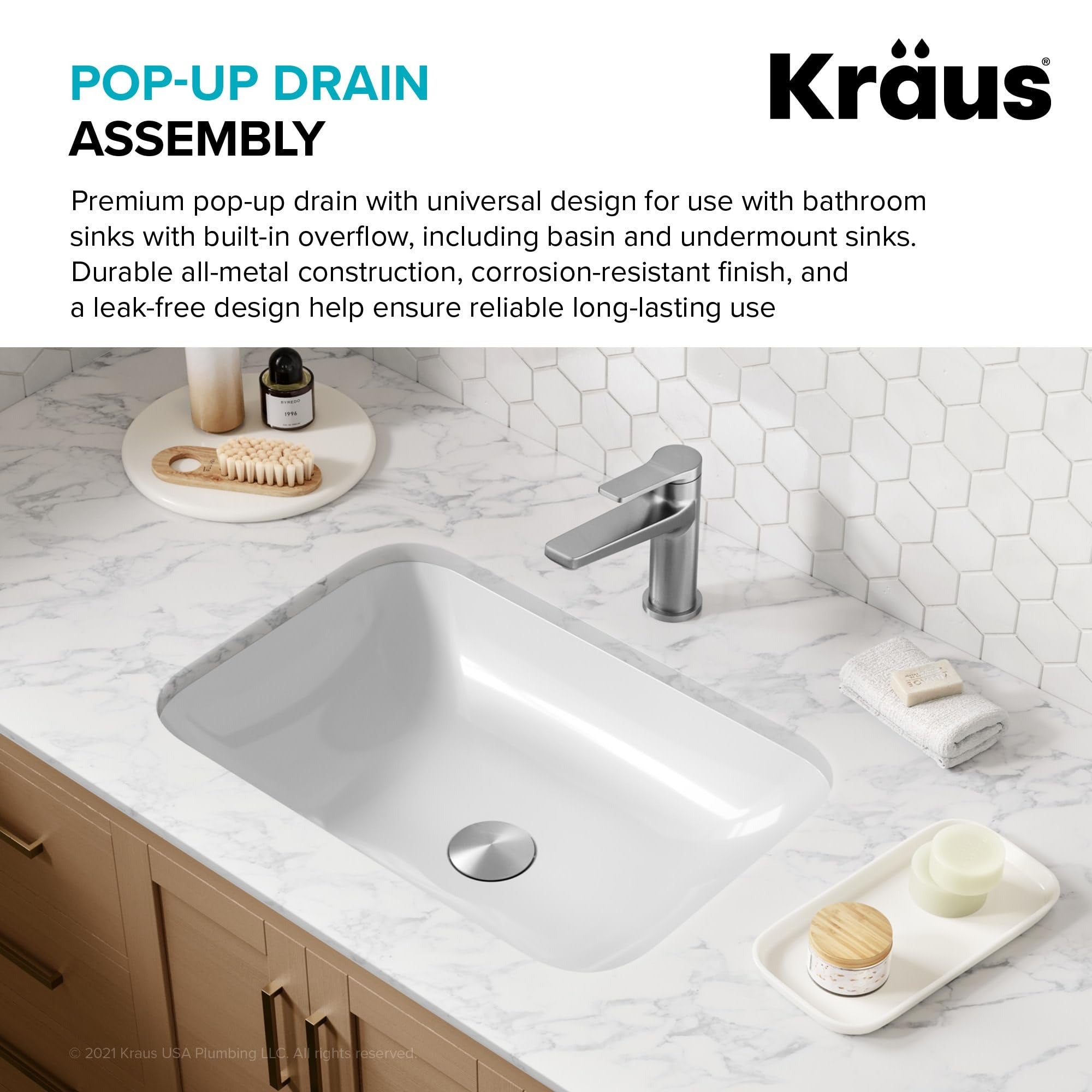 KRAUS Kraus PU-11CH Pop-up Drain with Overflow Chrome