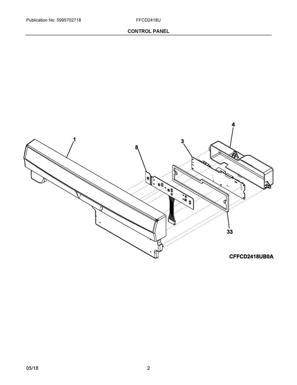 FRIGIDAIRE Frigidaire 5304517208 Dishwasher Control Assembly User Interface