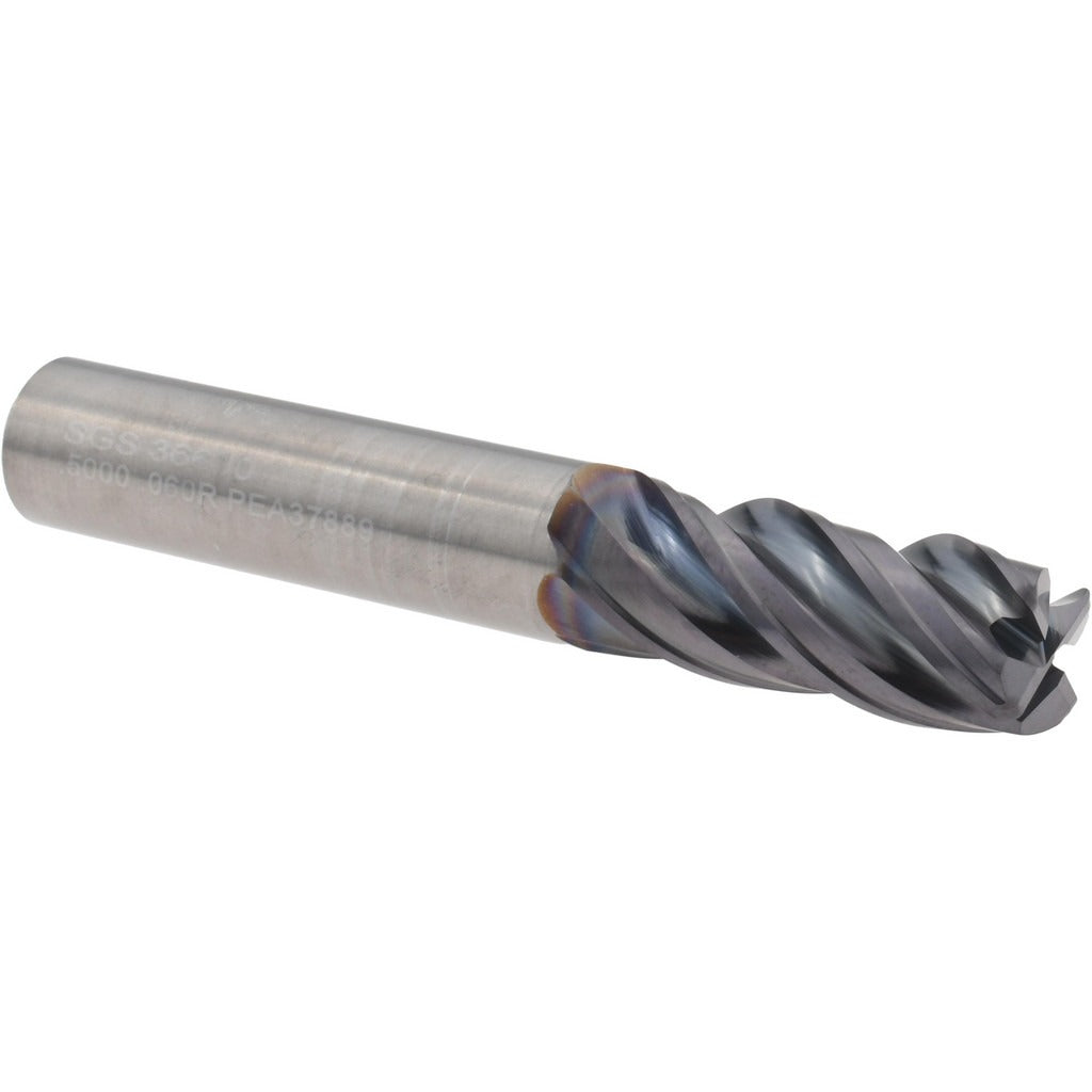 KYOCERA SGS PRECISION TOOLS Sgs 36610 Corner Radius End Mill 1/2 in 4 Flute Carbide
