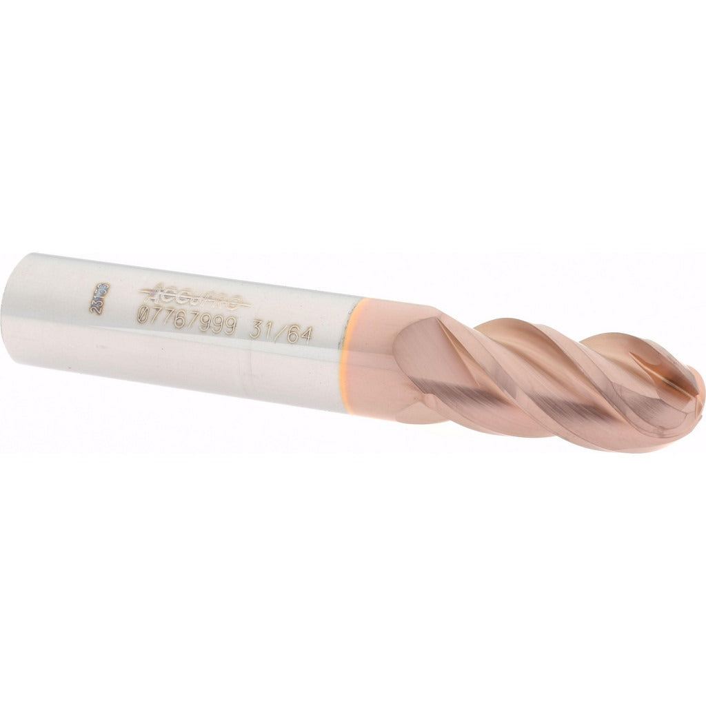 ACCUPRO Accupro 12184680 Ball End Mill 0.4844 in 4 Flute Carbide