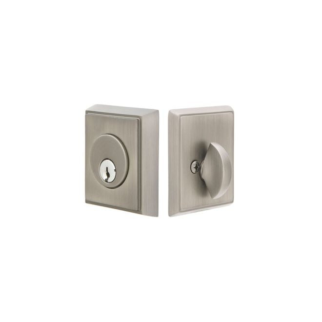 EMTEK Emtek 8468US15A Rectangular Single Cylinder Deadbolt Pewter