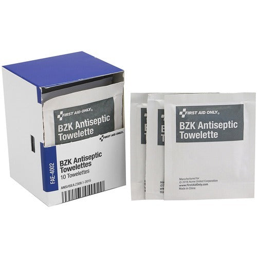 FIRST AID ONLY First Aid Only FAOFAE4002 Antiseptic Towelettes Box of 10