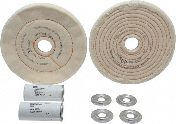 DICO PRODUCTS Dico 7500021 Buffing Wheel Set 6 Inch Cushion Spiral Sewn