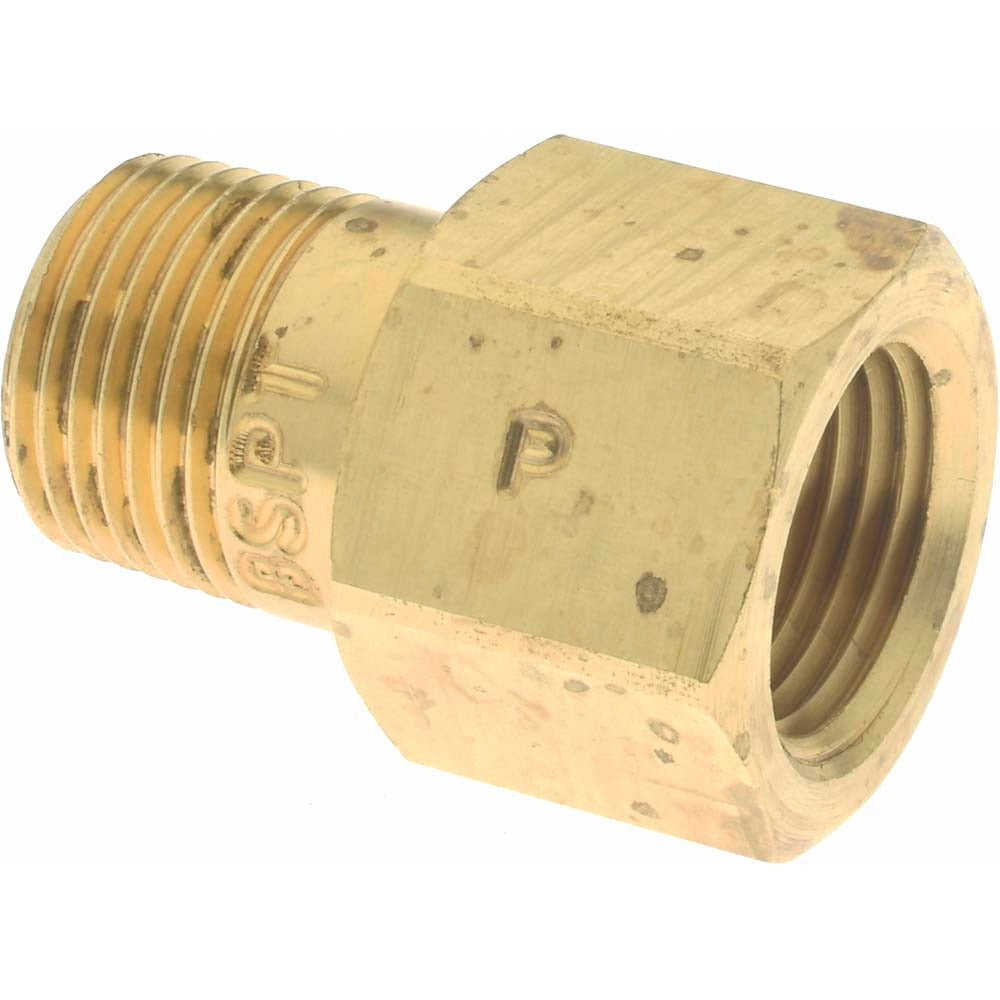 PARKER Parker X3/8F3HG-B Pipe Adapter 3/8 in Mbspt X Fnptf Brass