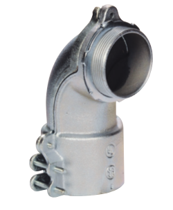 Steel Electric Products C37 1 Inch Zinc Plated Malleable Iron 90 Degrees Squeeze Flexible Conduit Connector