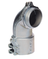 Steel Electric Products C68 4 Inch Zinc Plated Malleable Iron 90 Degrees Squeeze Flexible Conduit Connector