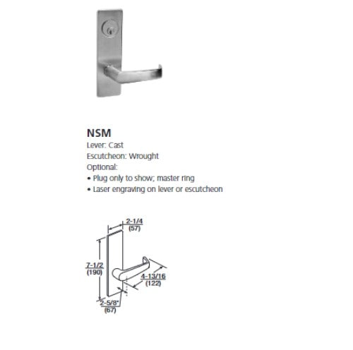 CORBIN RUSSWIN Corbin Russwin ML2010 NSM 626 Passage or Closet Mortise Lock (Each)