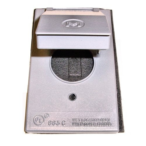 MULBERRY METAL PRODUCTS Mulberry Metal Products 30509 1-Gang Weatherproof Vertical Switch Single Receptacle Cover (1.405 in Opening)