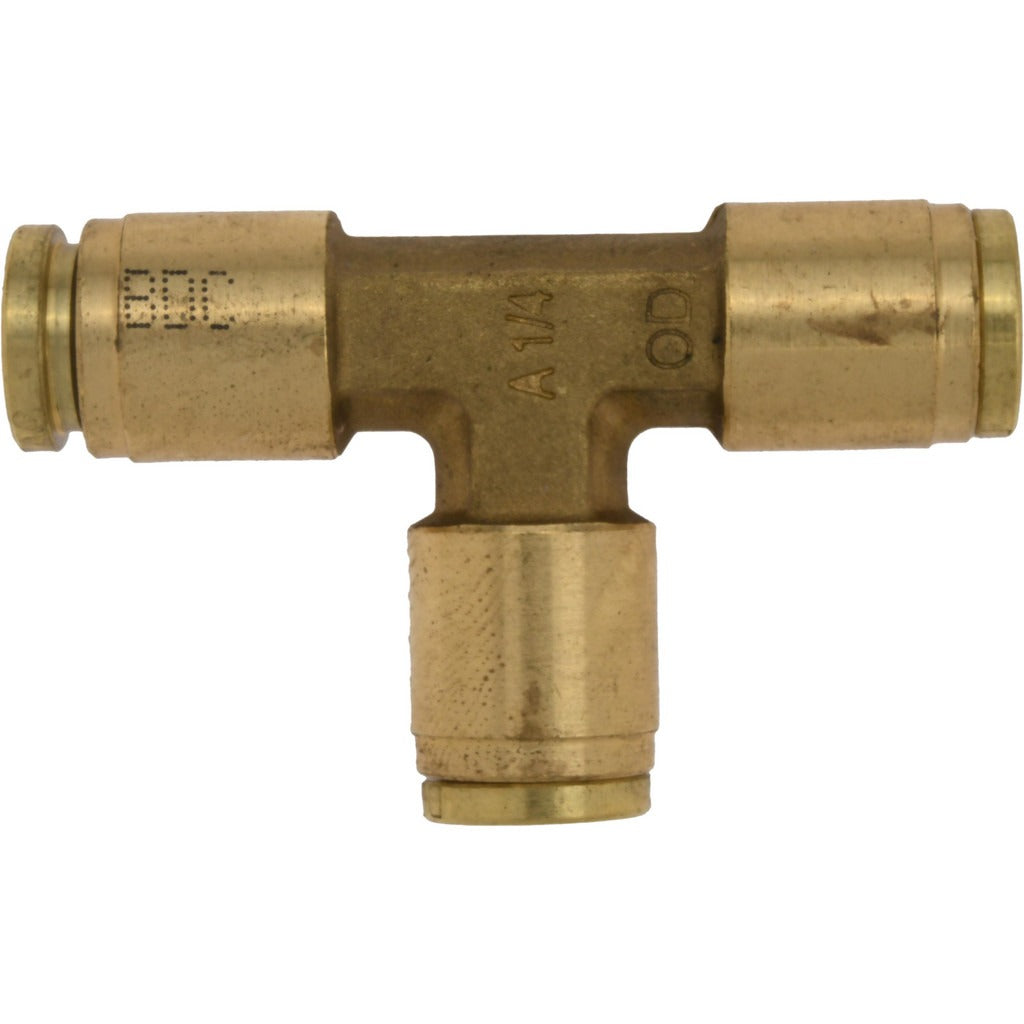 PRO-SOURCE Pro-source PC64-DOT-4 Brass Union Tee Push-to-connect 1/4in