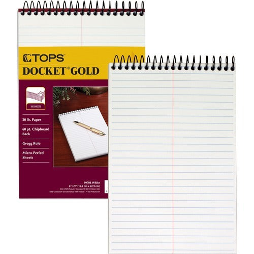 TOPS Tops TOP99708 Steno Notebook Gregg Ruled Clear Poly Cover