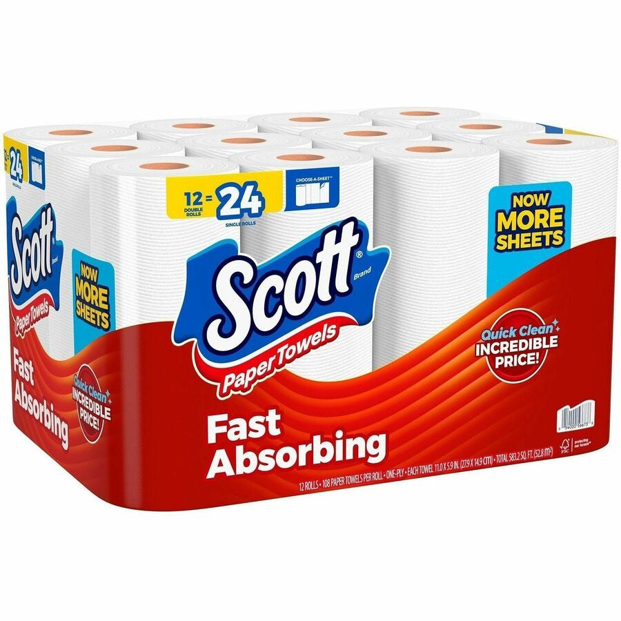KIMBERLY-CLARK Kimberly-Clark KCC56672 Scott Choose-A-Sheet Paper Towels 12 / Pack KCC56672