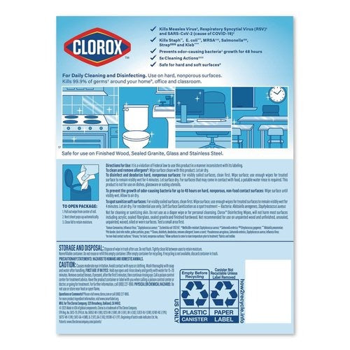 CLOROX Clorox CLO01594CT Disinfecting Wipes 35 Count (Bag)