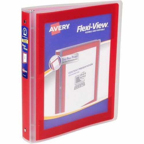 AVERY Avery AVE17606 Flexi-view Binder 1 in Round Ring Red