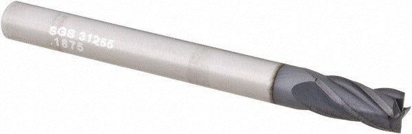 KYOCERA SGS PRECISION TOOLS Sgs 31255 Square End Mill 3/16 in 4 Flute Carbide Altin
