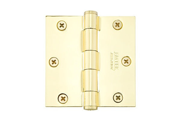 EMTEK Emtek 91013US3 Square Steel Hinge Pair 3.5x3.5 Polished Brass
