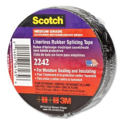 3M 7000058491 Linerless Electrical Rubber Splicing Tape 2242 3/4 in W x 15 ft L Black