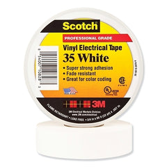 Scotch 7000058436 Vinyl Electrical Color Coding Tape 35 1/2 in x 20 ft White