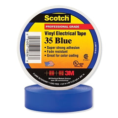 3M 7000132637 Vinyl Electrical Color Coding Tape 35 1/2 in x 20 ft Blue