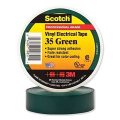 Scotch 7000132639 Vinyl Electrical Color Coding Tape 1/2 in x 20 ft Green