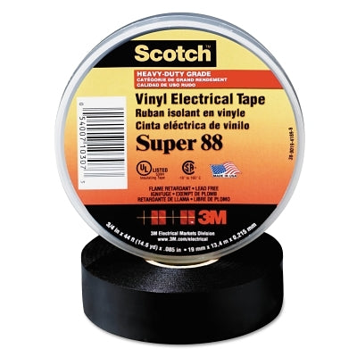 Scotch 7000057832 Super 88 Vinyl Electrical Tape 1 in x 36 yd Black