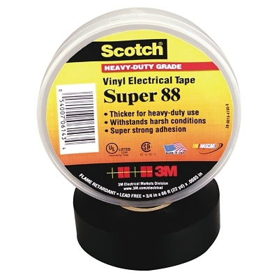 Scotch 7000058433 Super 88 Vinyl Electrical Tape 1-1/2 in x 44 ft Black