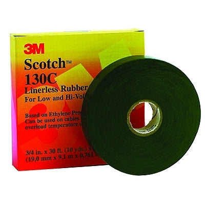 Scotch 7000006090 Linerless Rubber Splicing Tape 130C 30 ft x 1 in Black