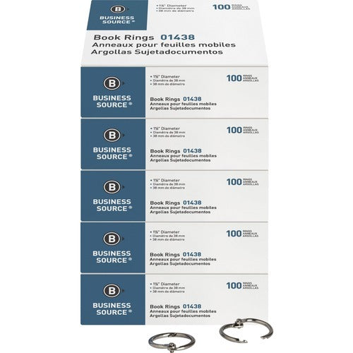 BUSINESS SOURCE Business Source BSN01438BD Book Ring 1.5 Inch Bundle of 5