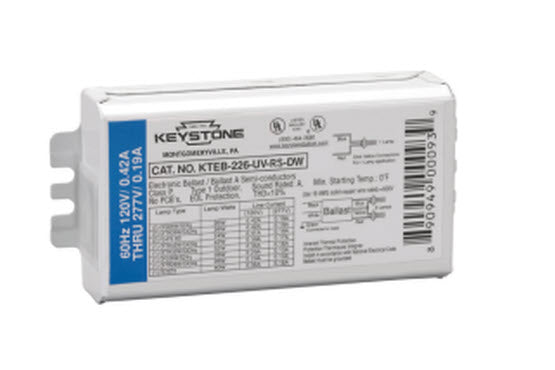 Keystone KTEB-226-UV-RS-DW-KIT 120/277V Rapid Start, 1 or 2 26W CFL, 1 32W CFL (NOT FOR 42W)