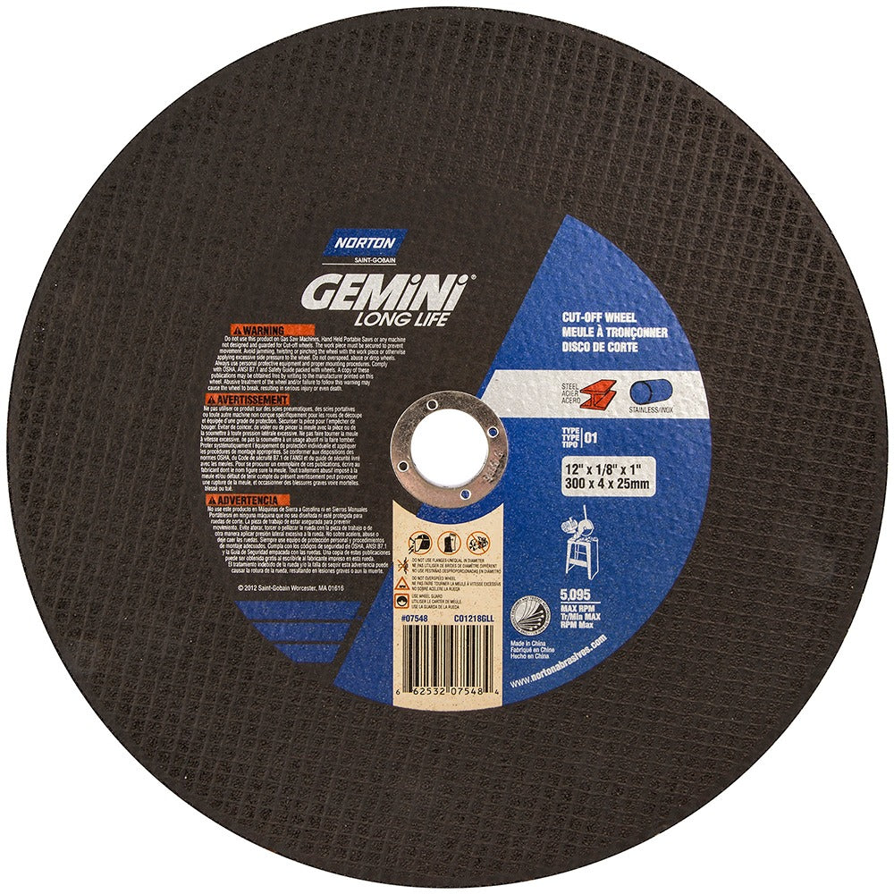 NORTON Norton 66253207548 Cut-off Wheel 12in Aluminum Oxide Type 1