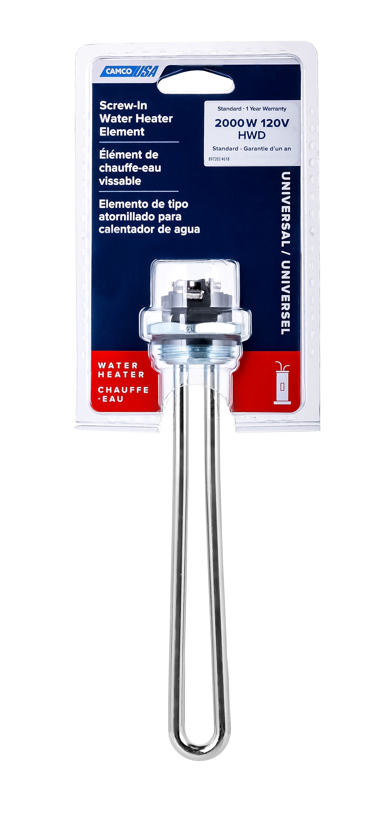 CAMCO Camco 2203 Screw-In Element - 2000W 120V HWD Bilingual