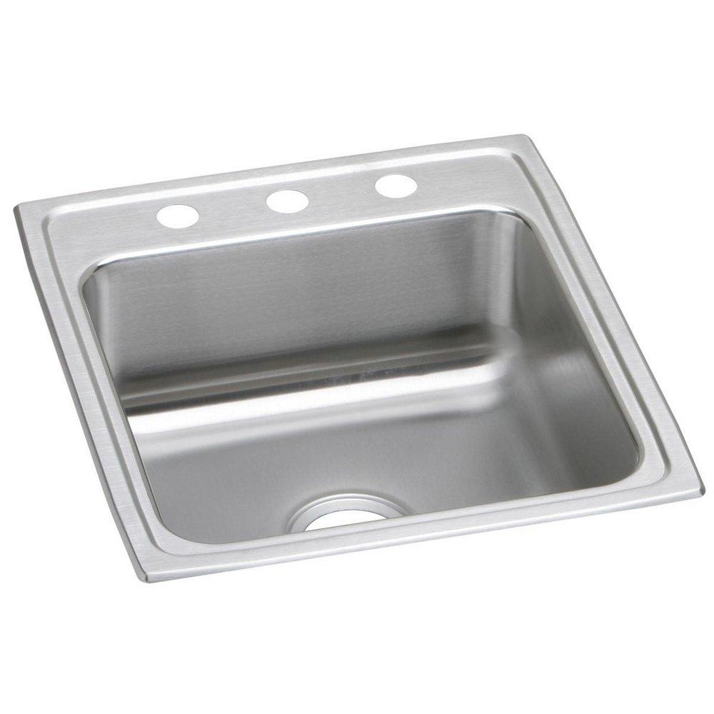 Elkay LRAD2022603 Lustertone 19-1/2 x 22 in 3 Hole Drop-In Kitchen Sink