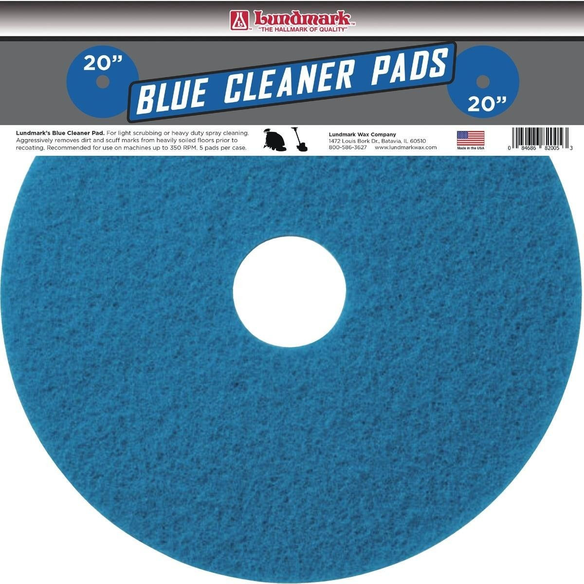 LUNDMARK Lundmark TKL20BL Abrasive Blue Polishing Pad 20 In. (5-Pack)